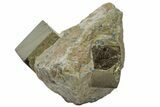 Natural Pyrite Cube In Rock - Navajun, Spain #168444-2